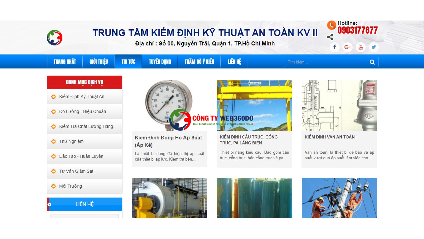 Thiết kế website kiểm định chất lượng