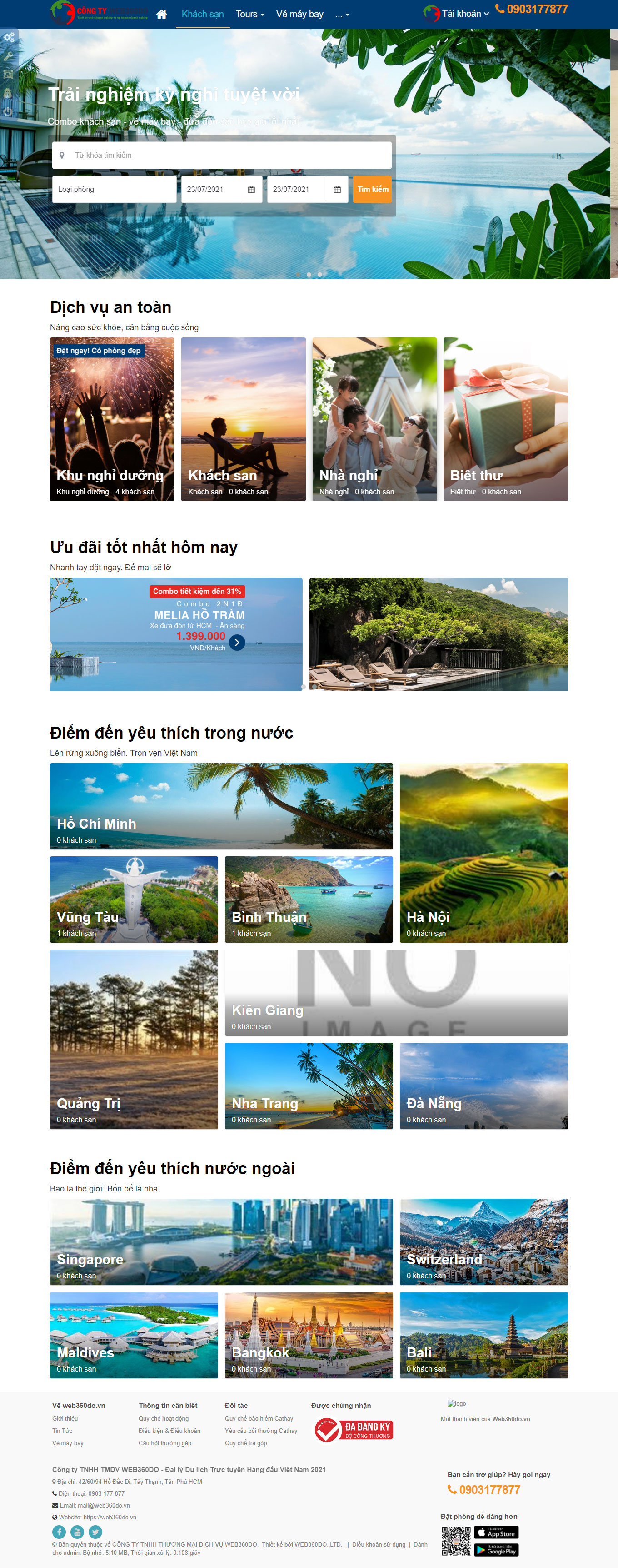 Thiết kế website đặt phòng khách sạn chuyên nghiệp