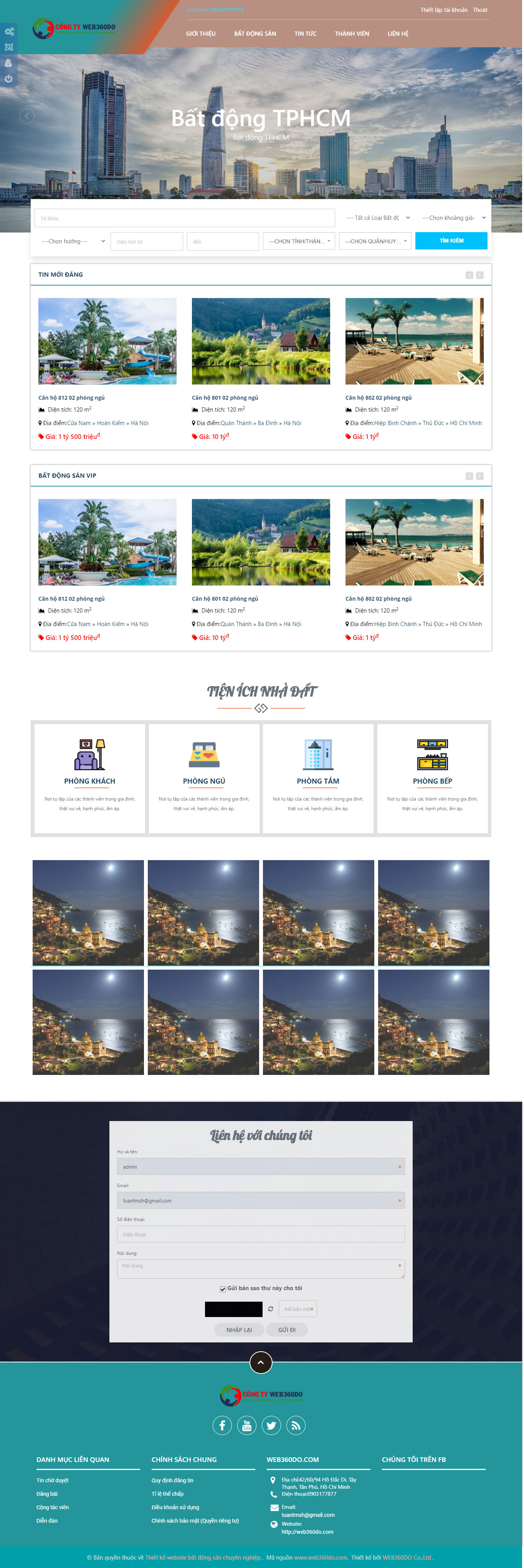 Thiết kế website Bất Động Sản chuyên nghiệp
