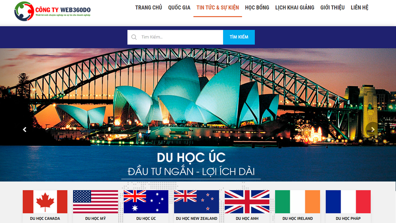 Thiết kế website tư vấn du học